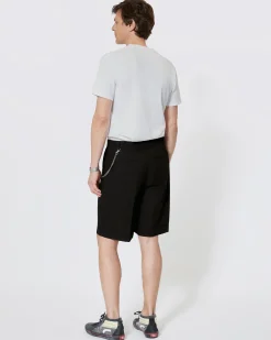 Short à pinces avec chaîne noir