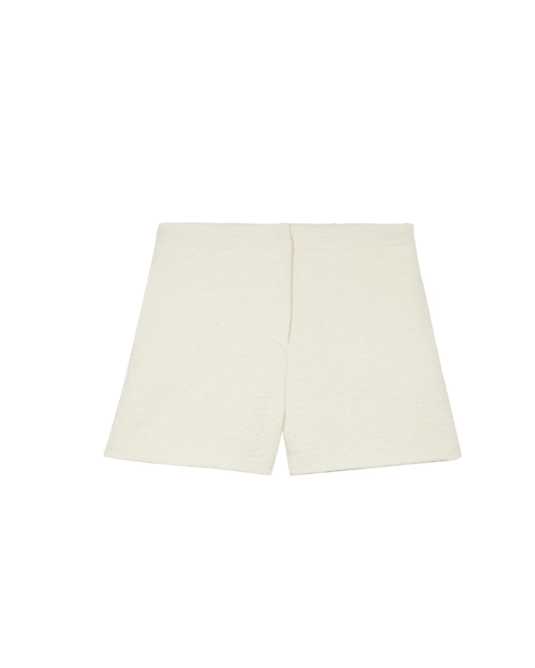 Short tailleur en tweed écru