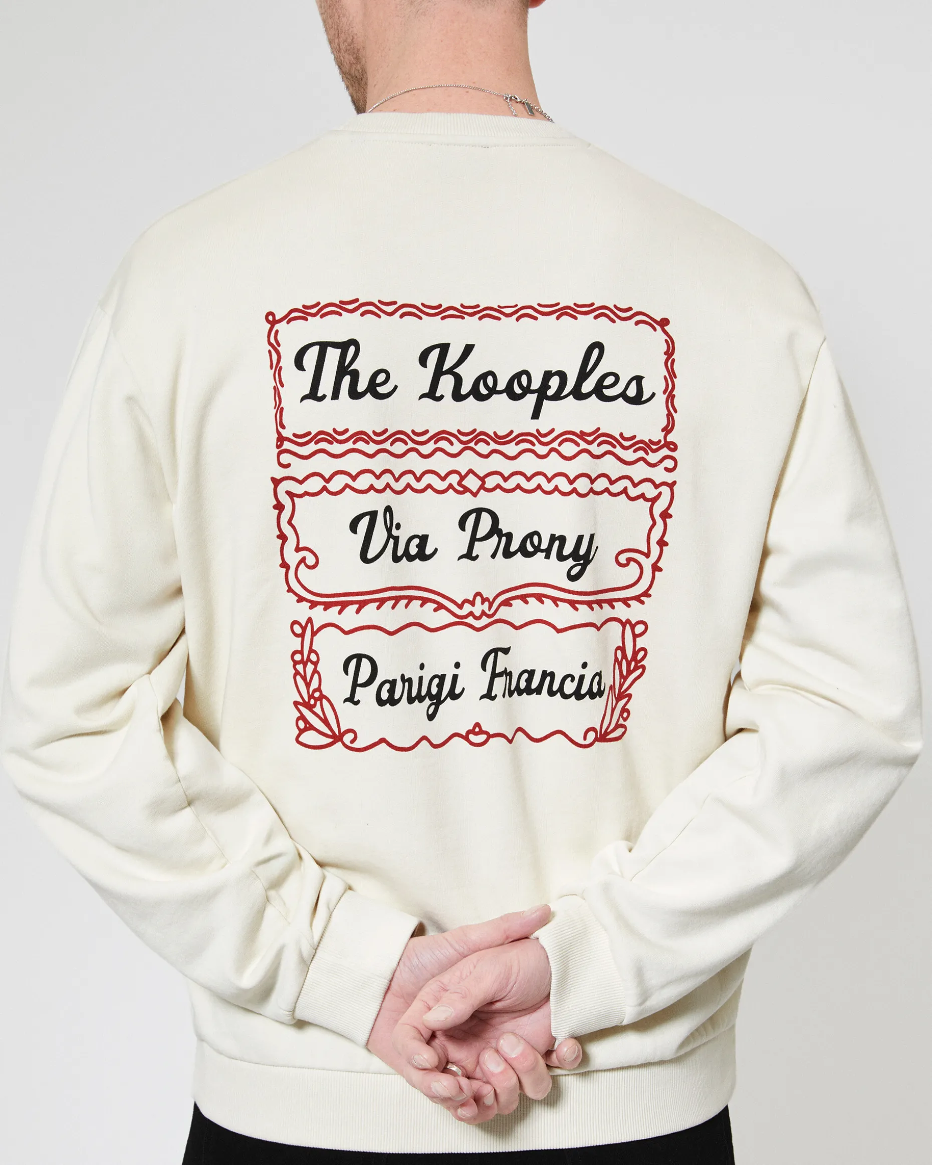 Sweatshirt avec sérigraphie Via Prony beige