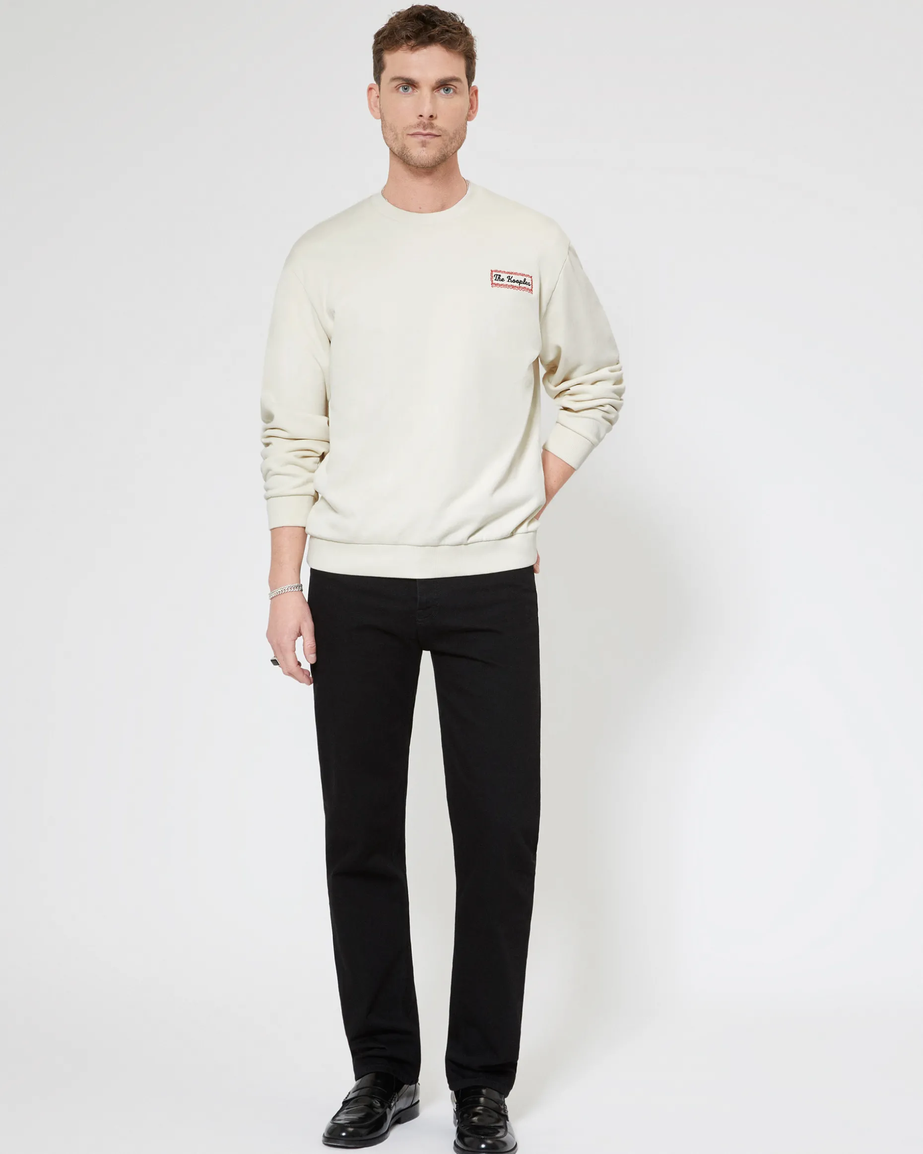 Sweatshirt avec sérigraphie Via Prony beige