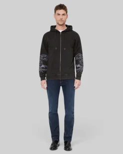 Sweatshirt à capuche avec broderies noir