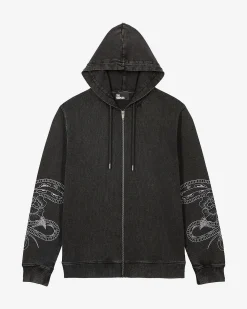 Sweatshirt à capuche avec broderies noir