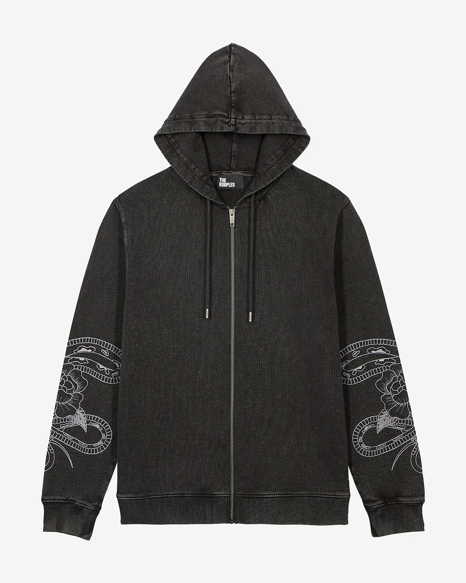 Sweatshirt à capuche avec broderies noir