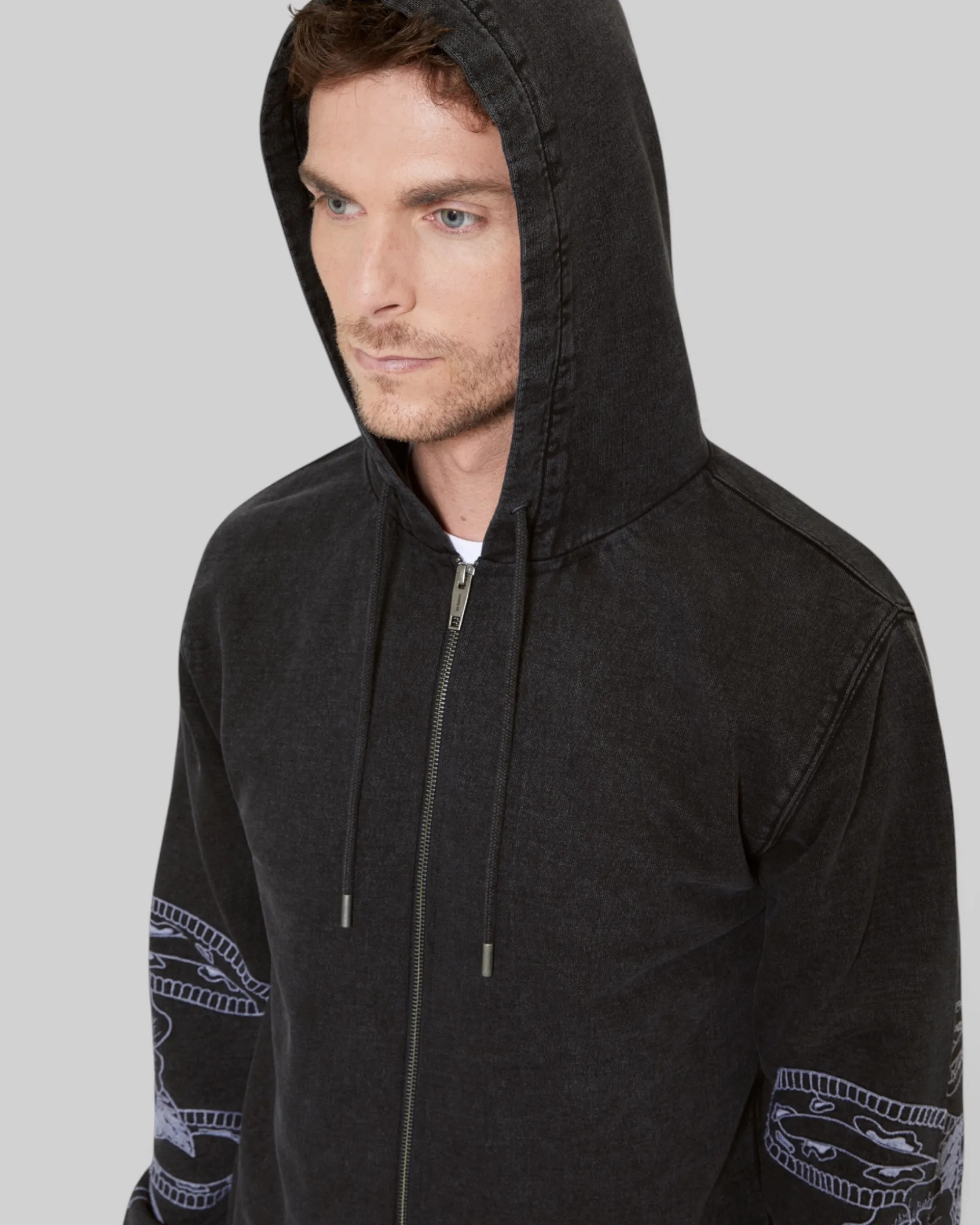 Sweatshirt à capuche avec broderies noir
