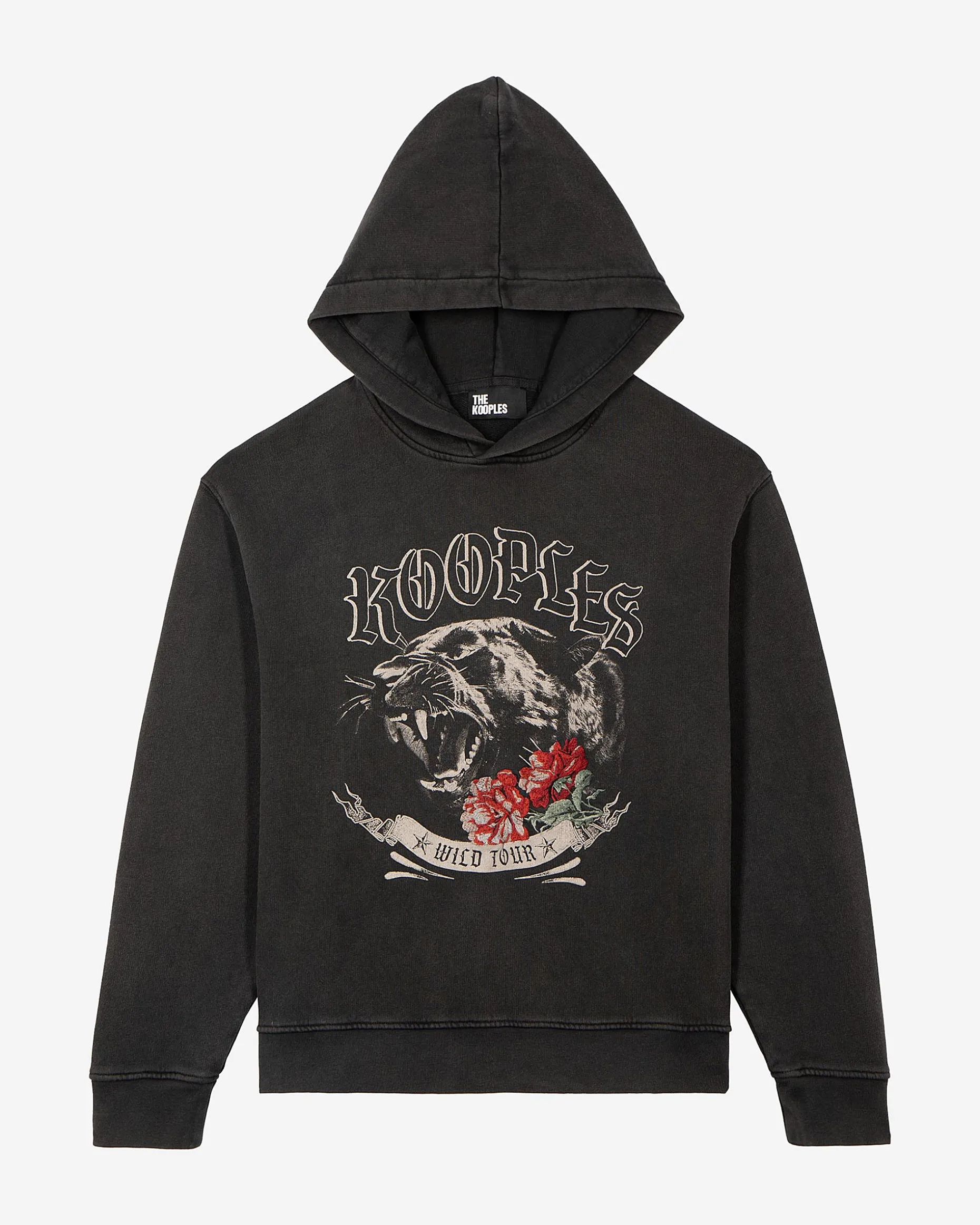 Sweatshirt à capuche avec sérigraphie noir