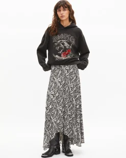 Sweatshirt à capuche avec sérigraphie noir