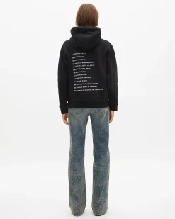 Sweatshirt à capuche What Is avec strass noir