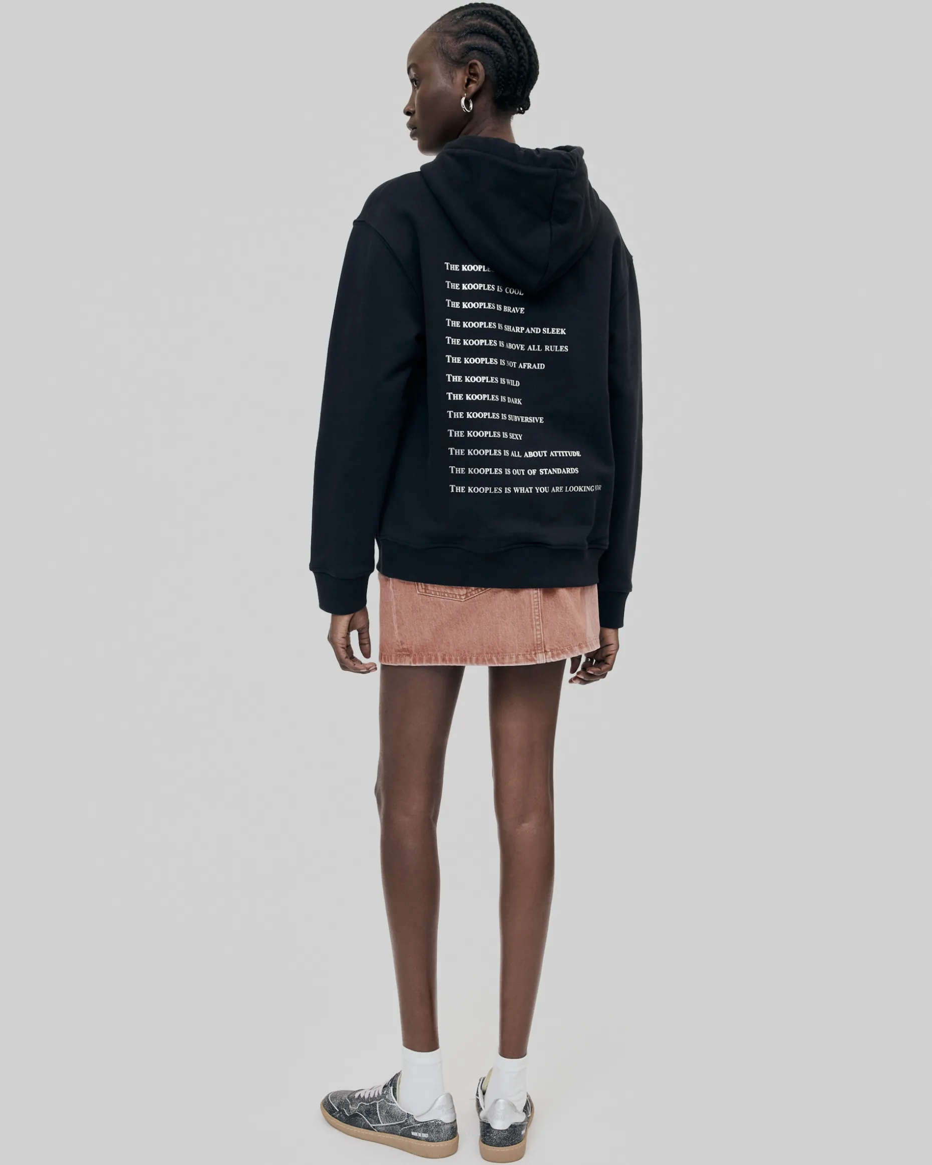 Sweatshirt à capuche What Is avec strass noir