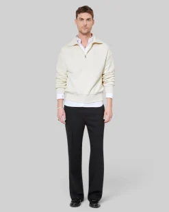 Sweatshirt col camionneur beige