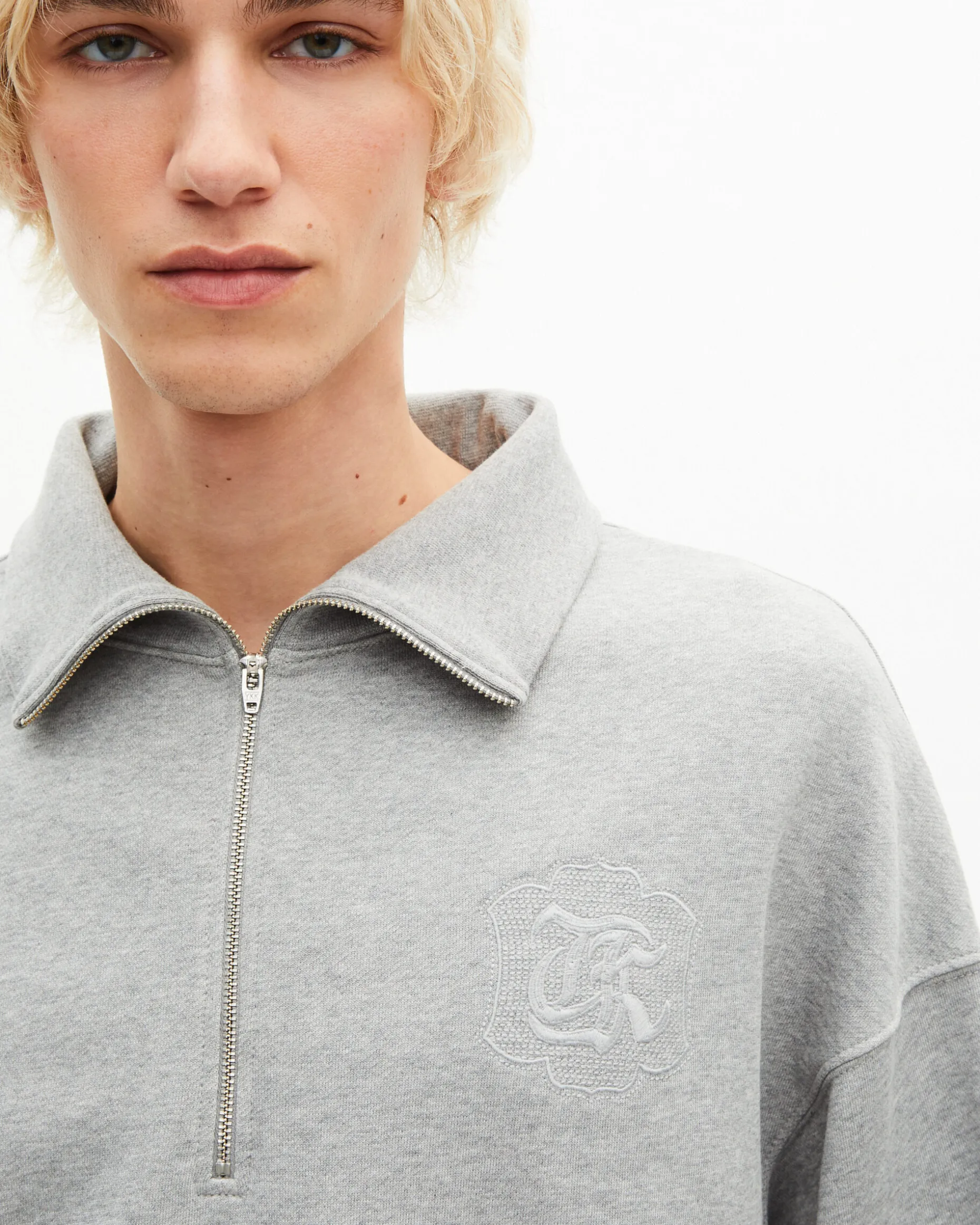 Sweatshirt col camionneur gris