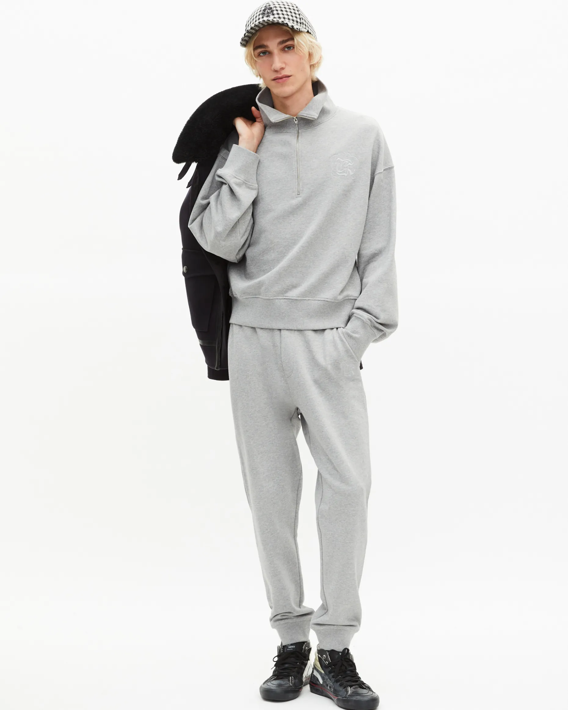 Sweatshirt col camionneur gris