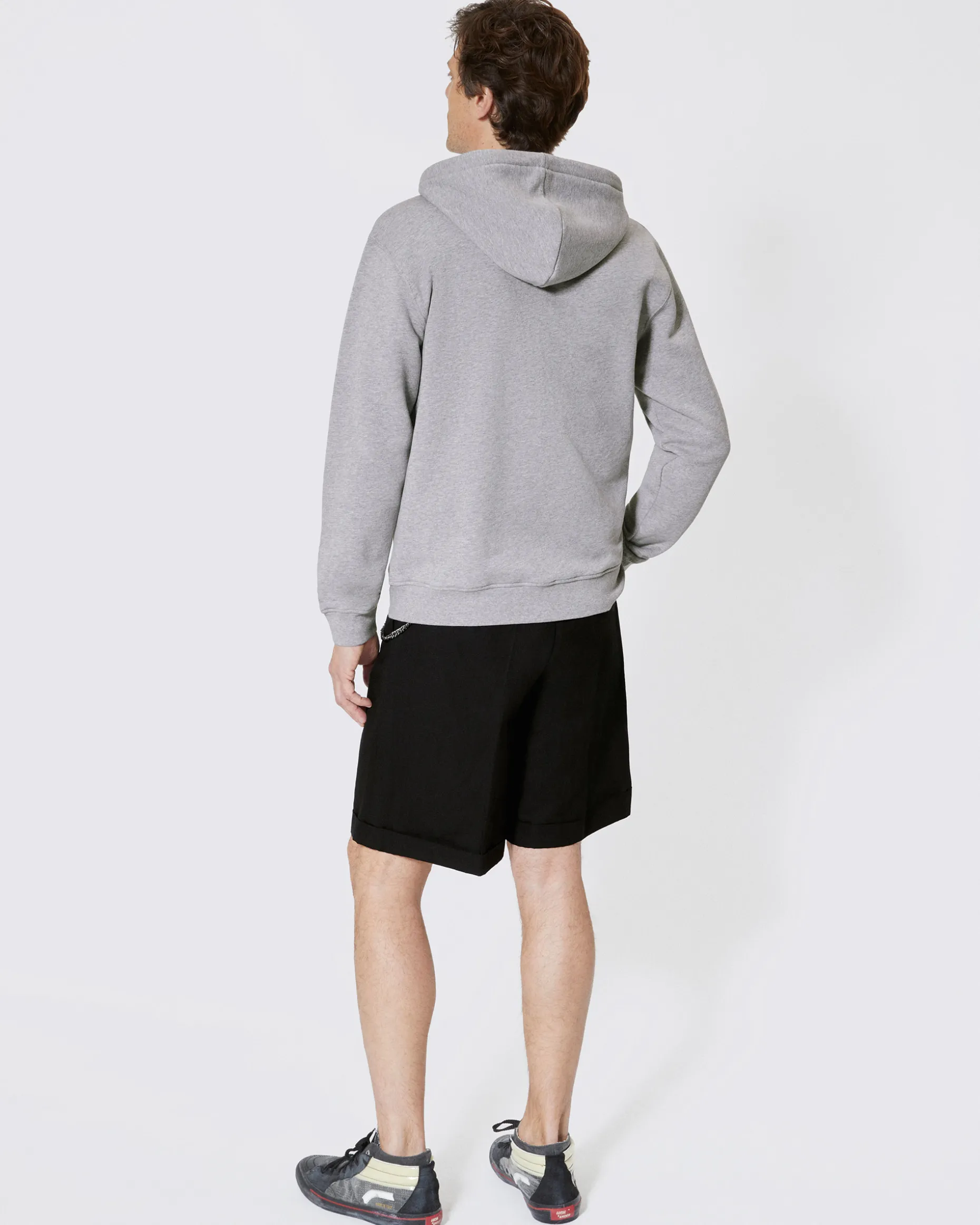 Sweatshirt zippé avec sérigraphie noir