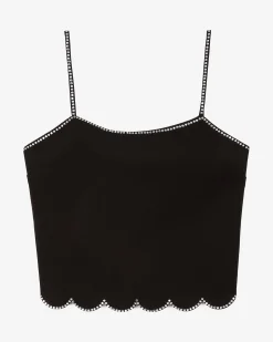 Top avec strass noir