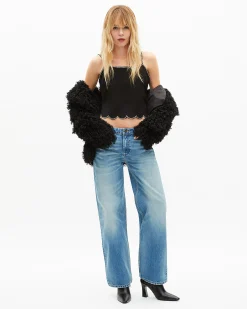 Top avec strass noir