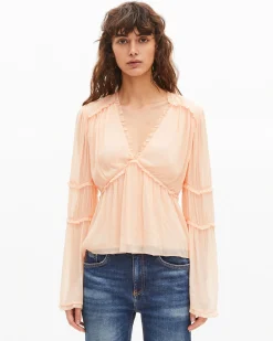Top avec volants pêche