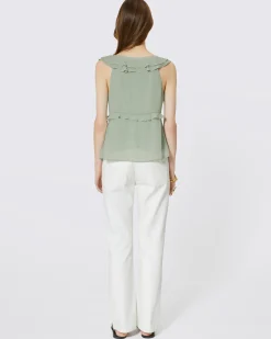 Top avec volants vert