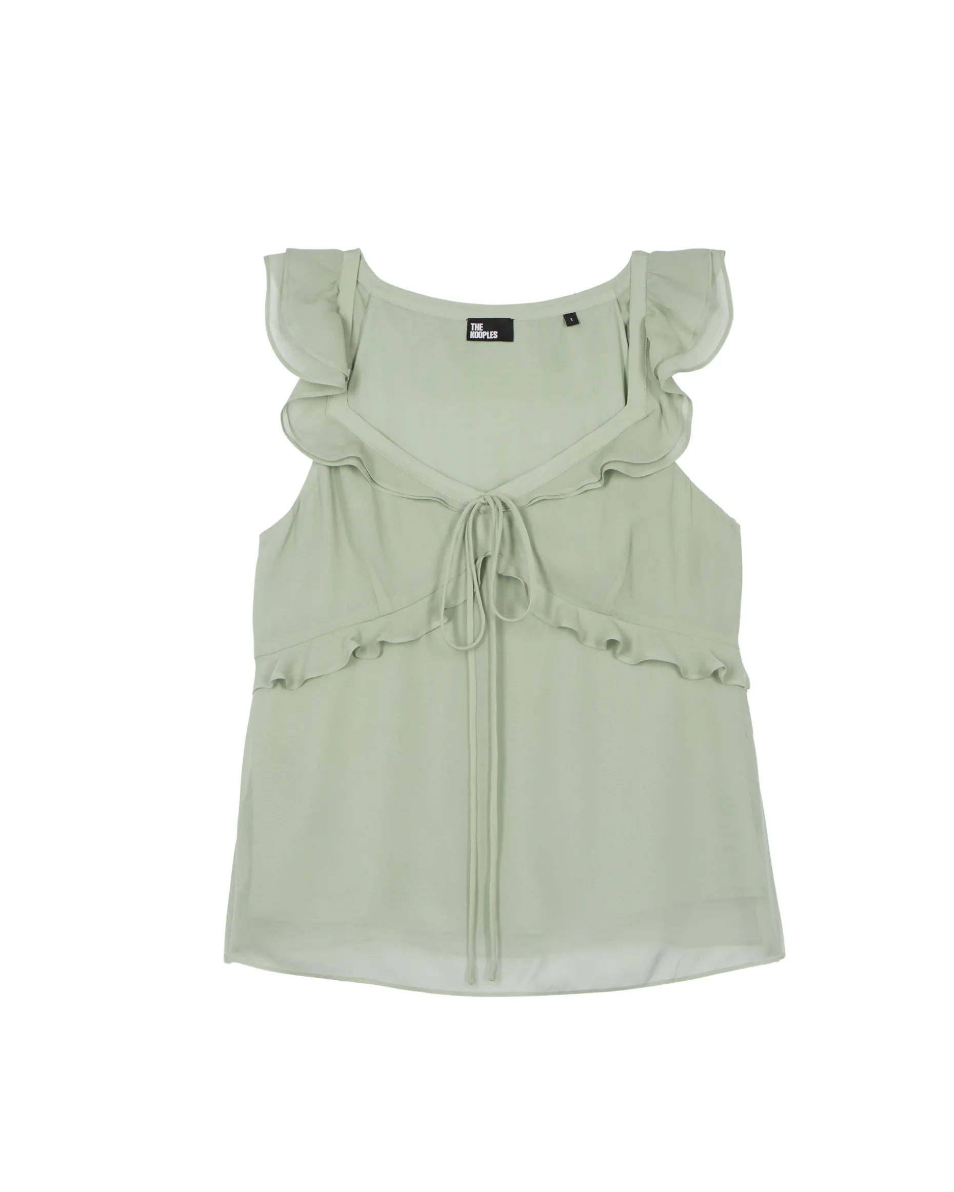 Top avec volants vert