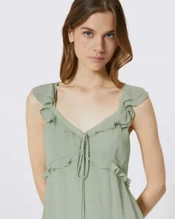 Top avec volants vert