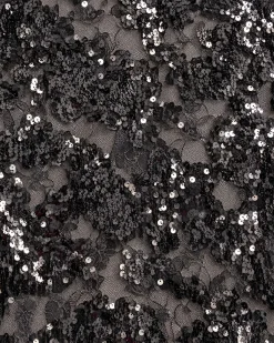 Top en dentelle et sequins noir
