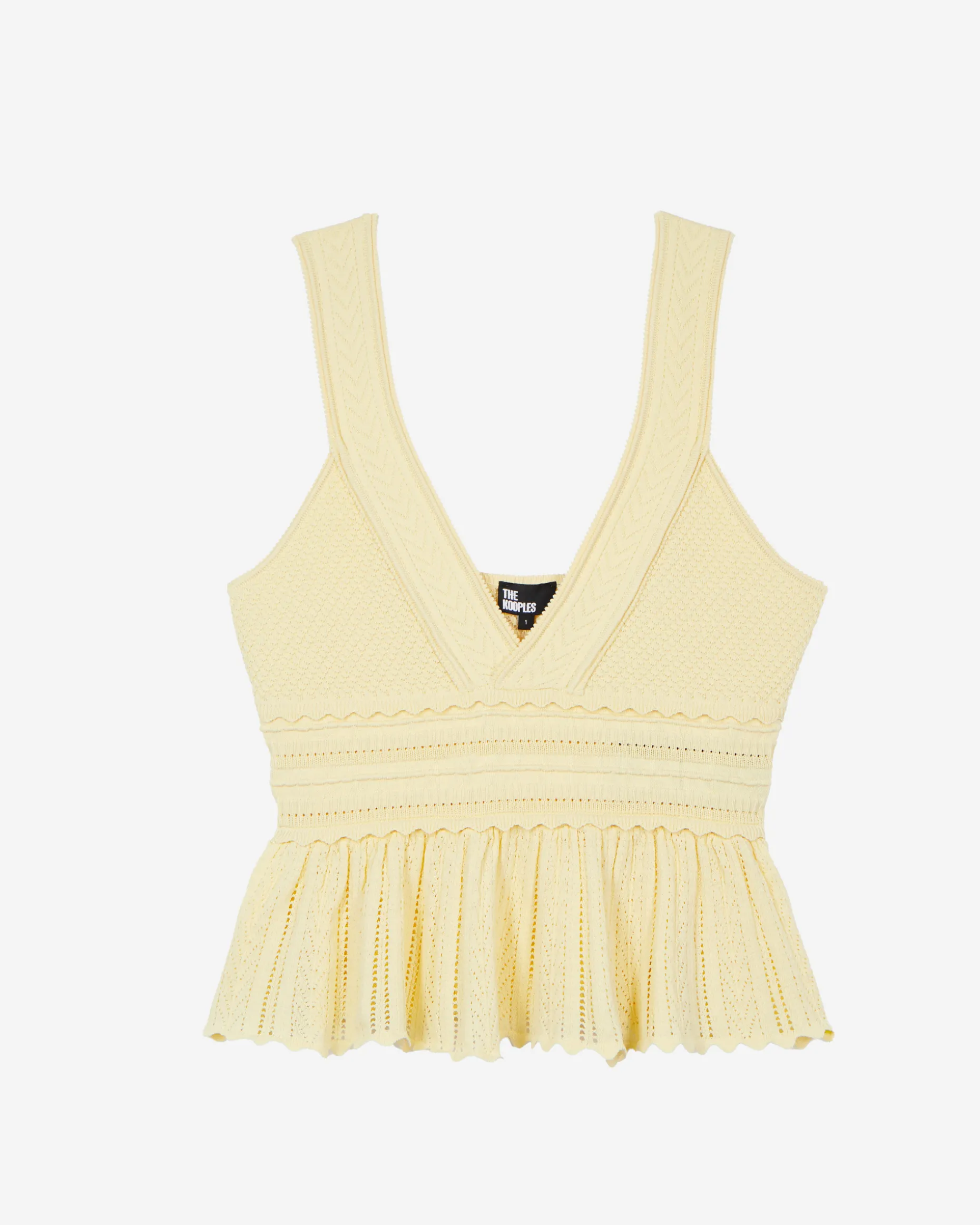 Top en maille ajourée jaune