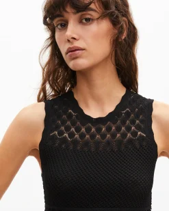 Top en maille ajourée noir