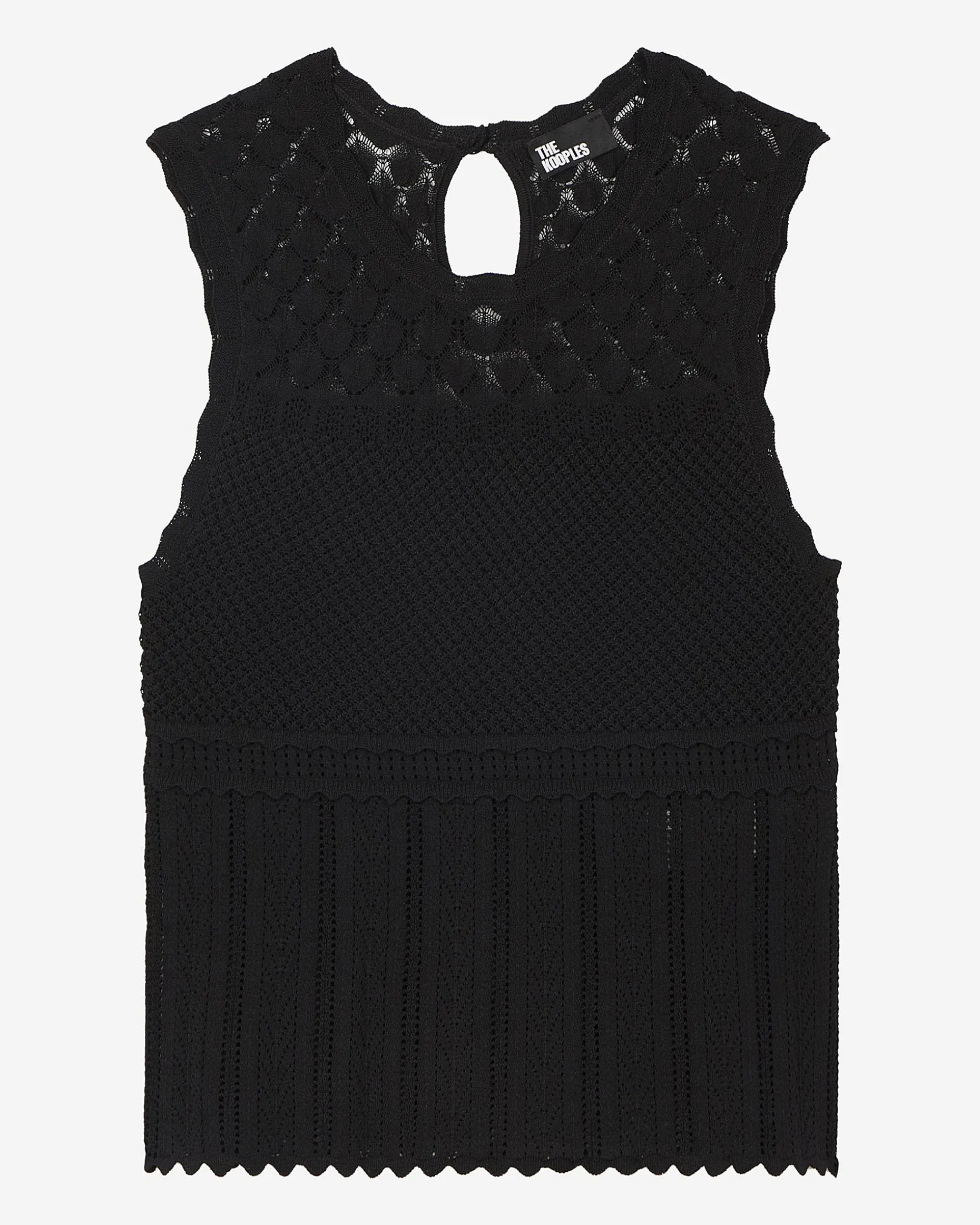 Top en maille ajourée noir