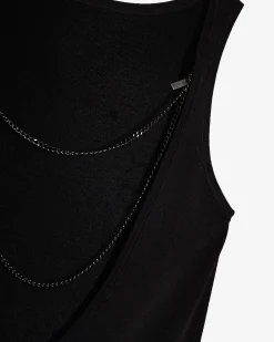 Top en maille avec chaînes noir