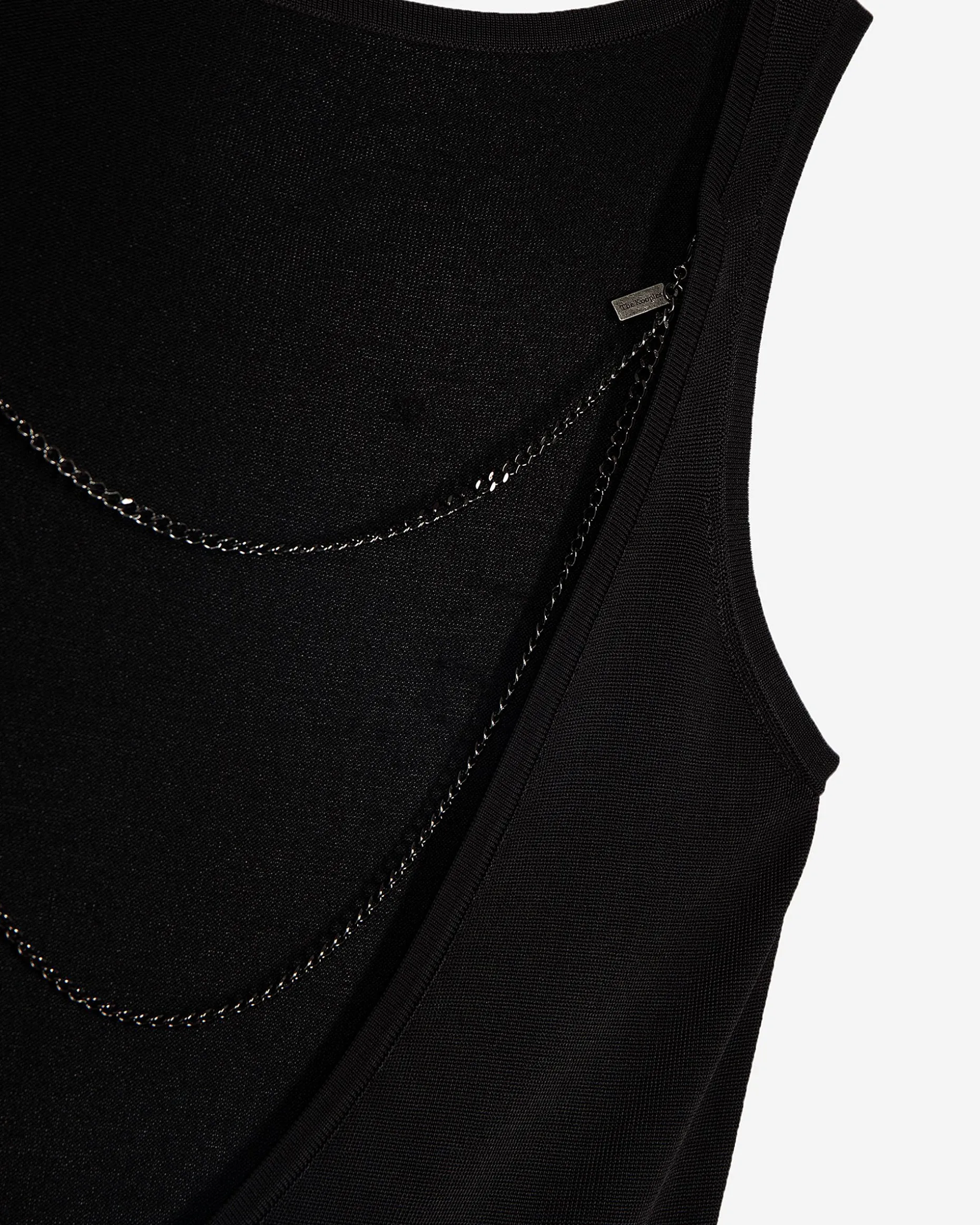 Top en maille avec chaînes noir