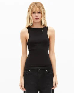 Top en maille avec chaînes noir
