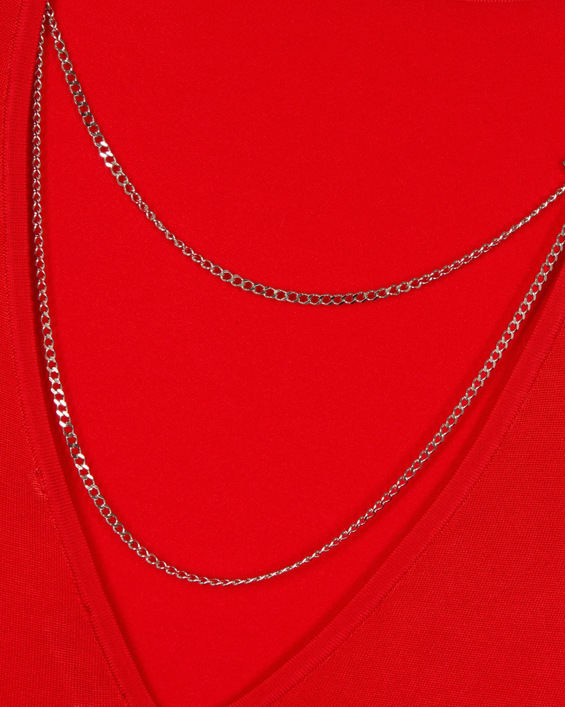 Top en maille avec chaînes rouge