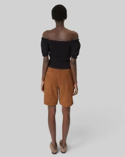 Top en maille smocké noir