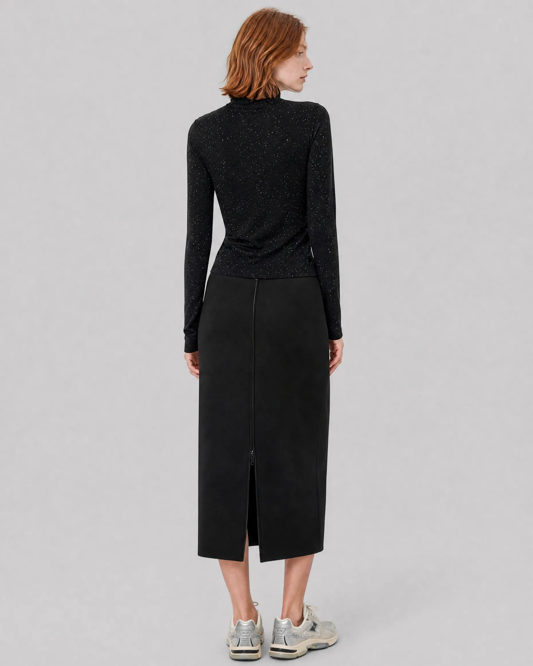 Top en maille strassée noir