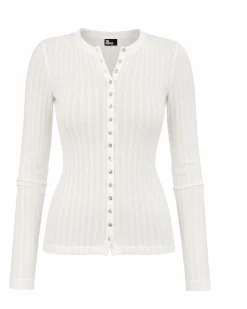 Top manches longues en coton ecru