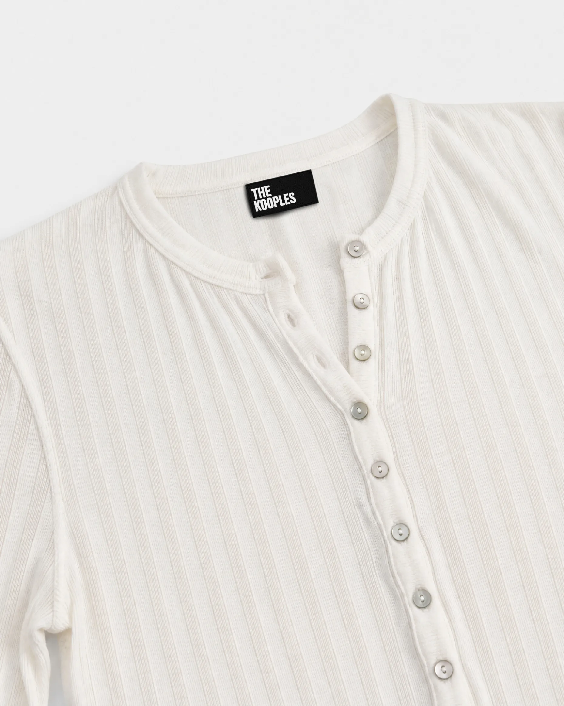 Top manches longues en coton ecru