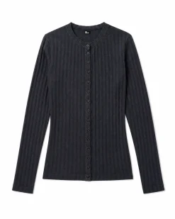 Top manches longues en coton noir