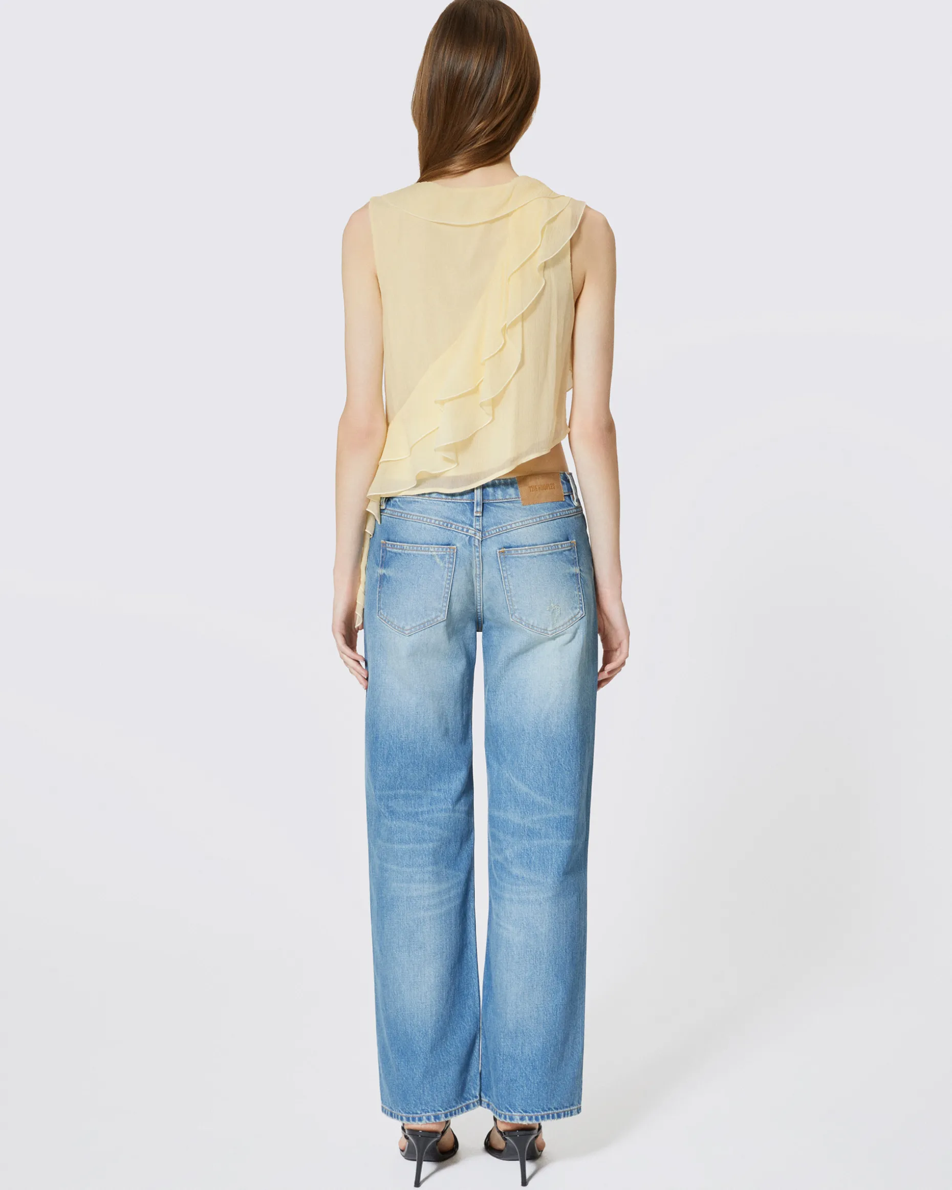 Top volanté jaune