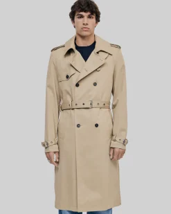Trench coupe large beige