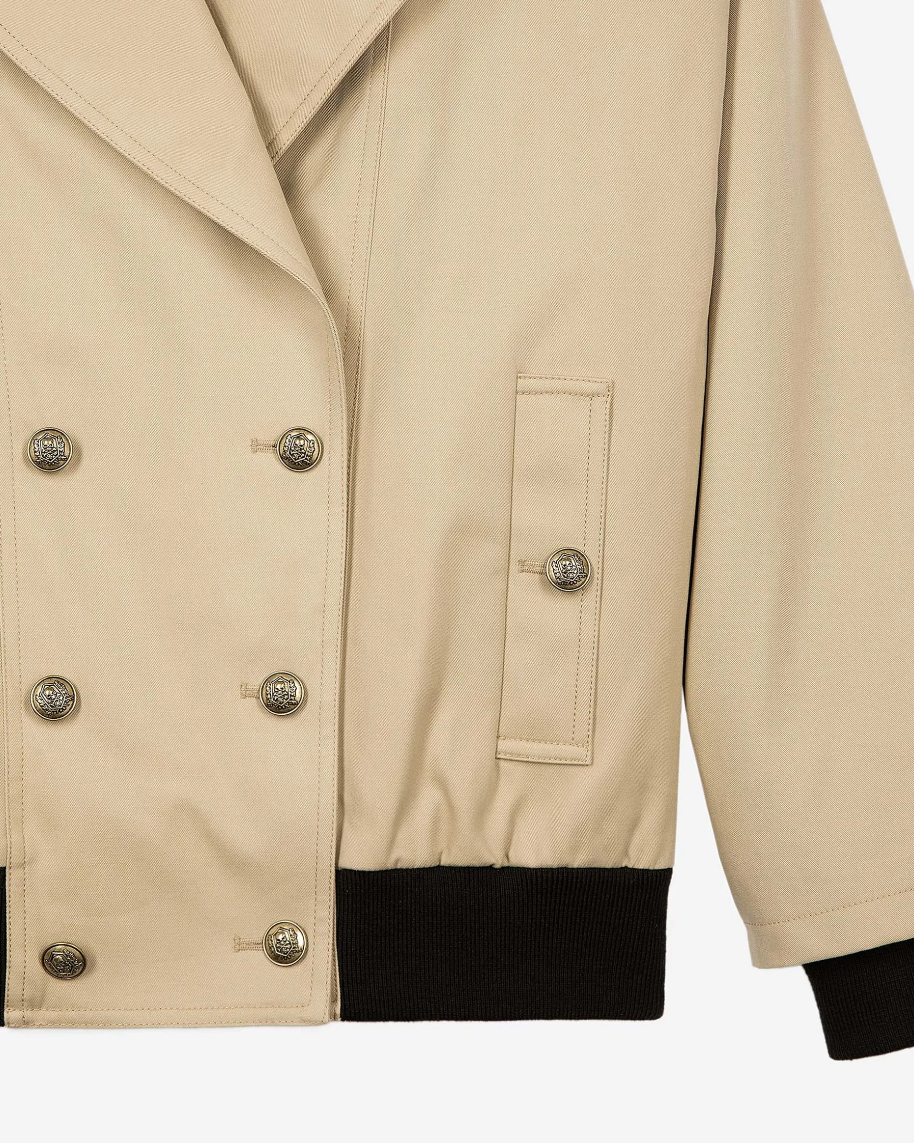 Trench court en coton beige