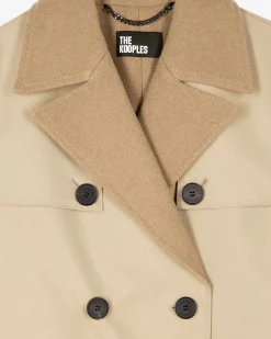 Trench doublé en laine mélangée beige