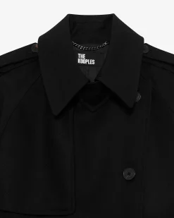 Trench long en coton noir