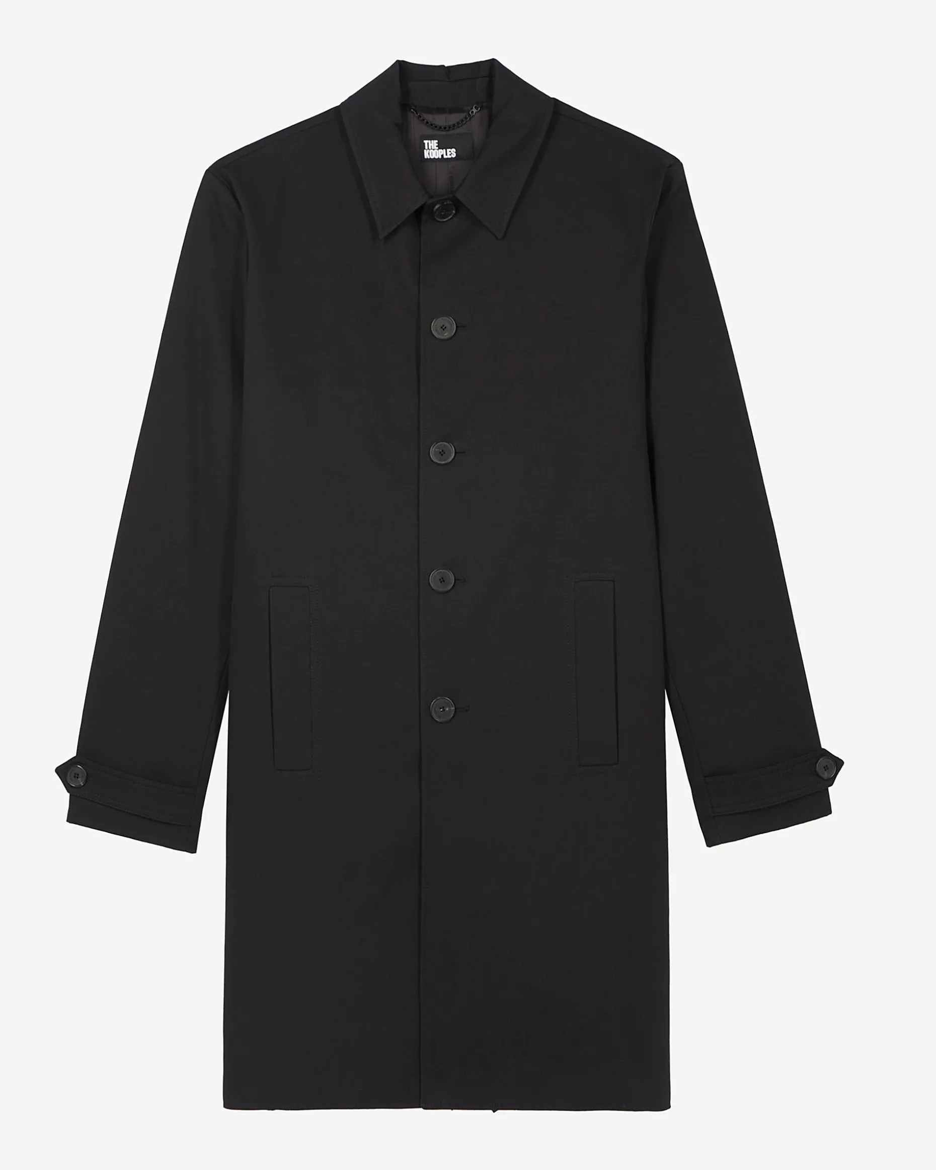 Trench simple boutonnage noir