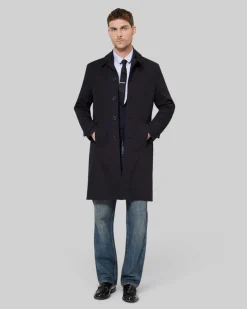 Trench simple boutonnage noir