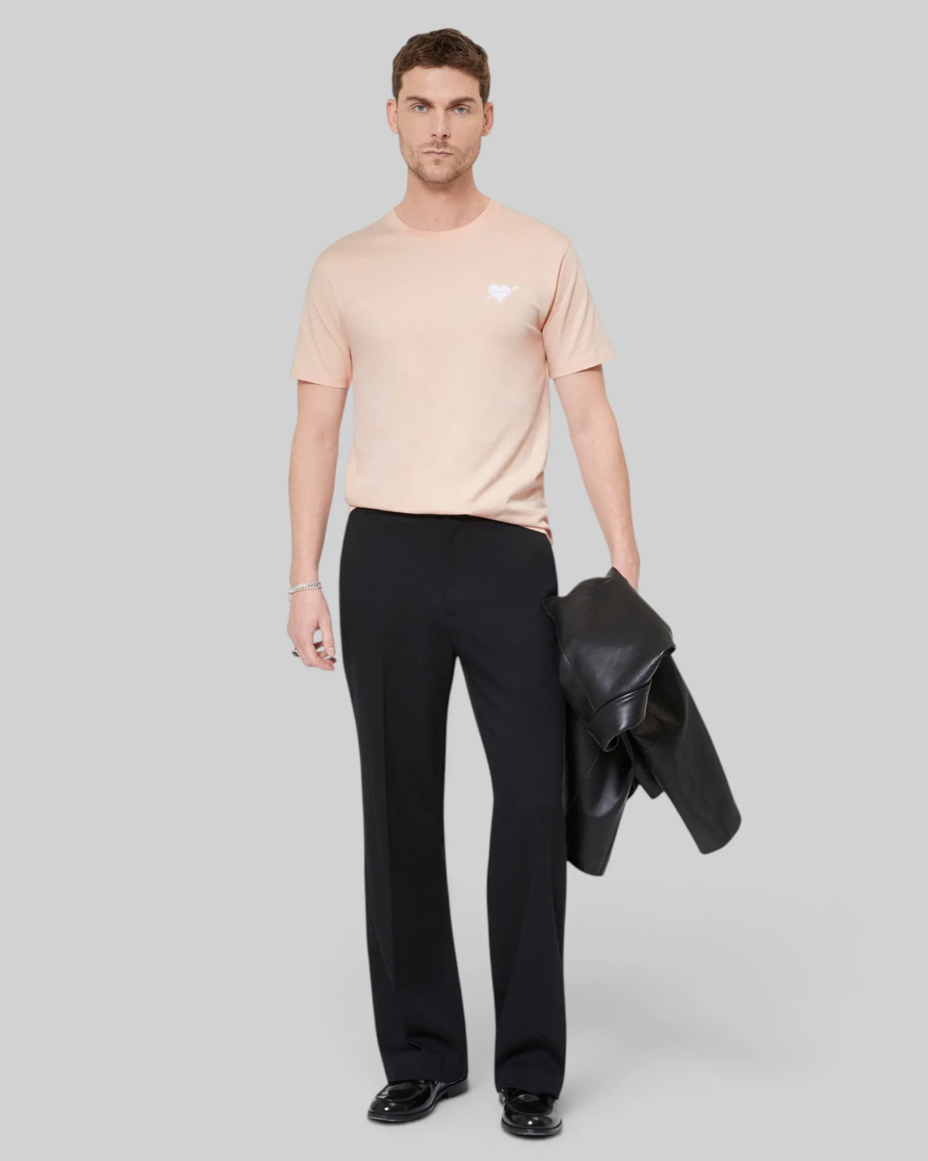 T-shirt avec flocage coeur rose