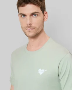 T-shirt avec flocage coeur vert