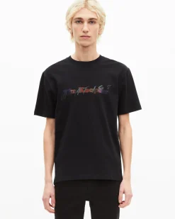 T-shirt avec logo multicolore noir