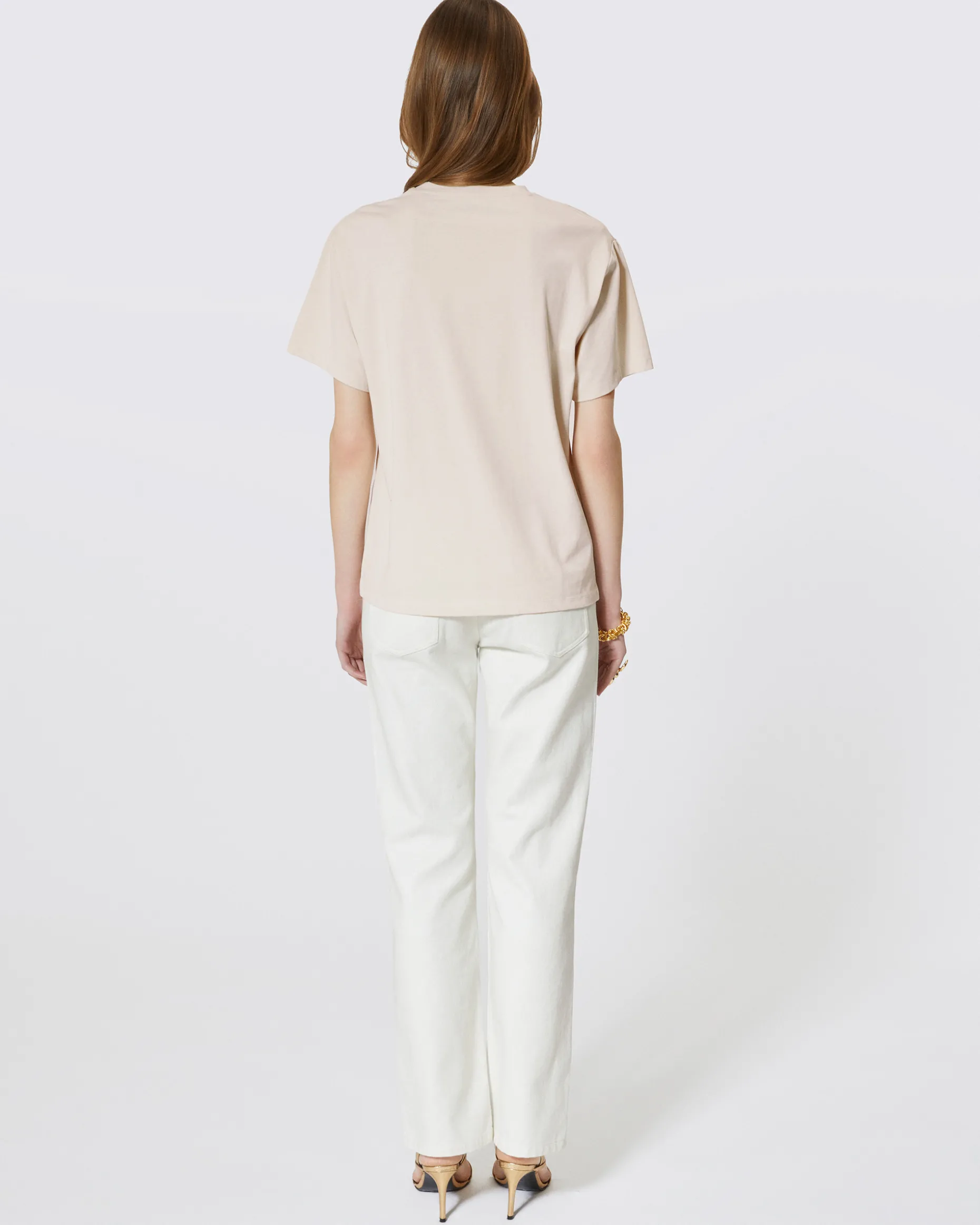 T-shirt avec sérigraphie beige