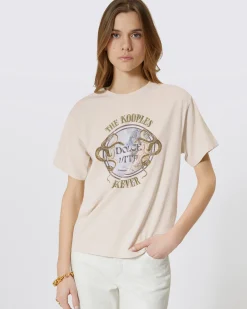 T-shirt avec sérigraphie beige