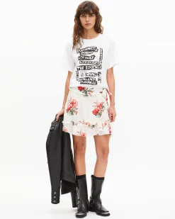 T-shirt avec sérigraphie blanc