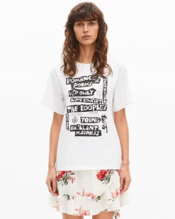 T-shirt avec sérigraphie blanc
