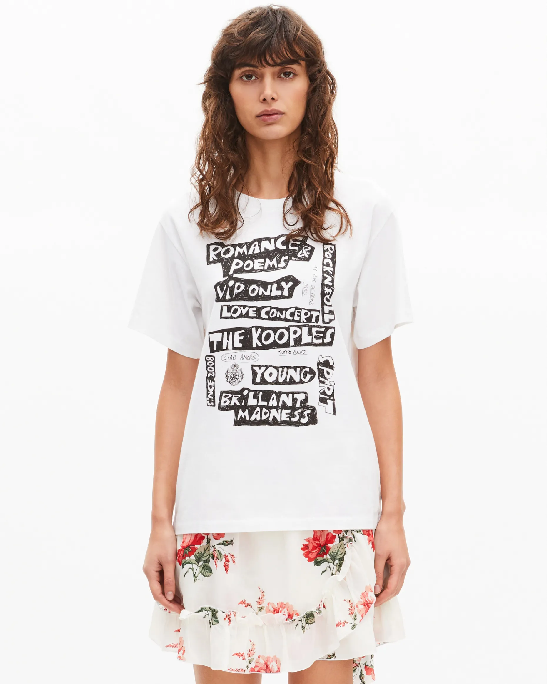 T-shirt avec sérigraphie blanc